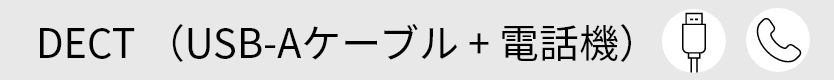 DECT （USB-Aケーブル + 電話機）